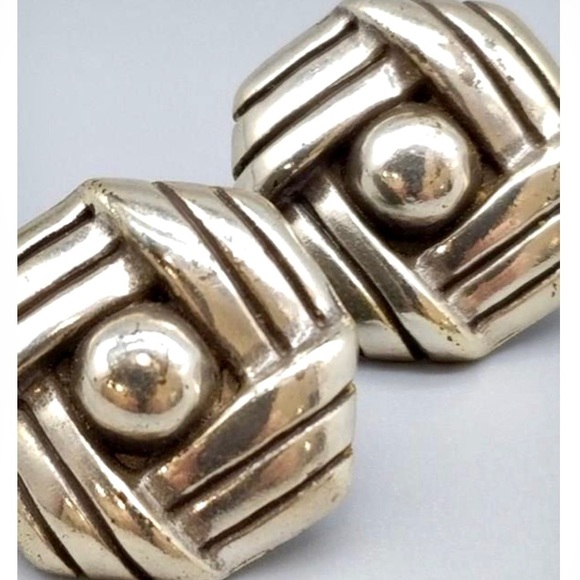 BRIGHTON Sonoran Knot Button Style Pierced Earrings Silver Plated - Picture 7 of 10